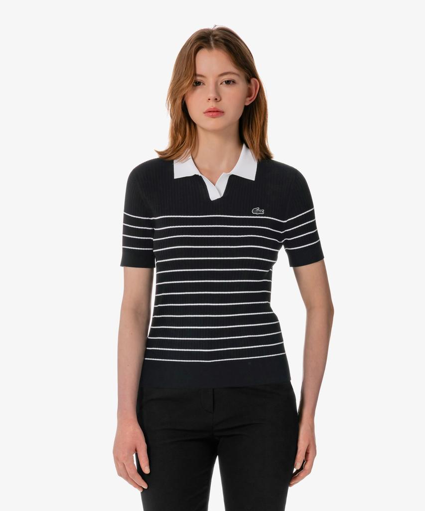 LACOSTE Женский текстурированный поло-свитер в полоску Af230E-56G 031
