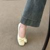 Shallow Pedal Flat-soled Bow French Mary Shoes 2025 Spring and Autumn New Fashionable Versatile Soft-soled Doudou Single Shoes