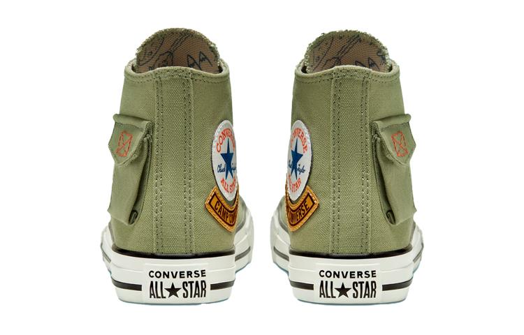 Converse Кеды Chuck Taylor All Star POCKET Удобные Высокие Детские Канвасовые Светло-зеленые Подростковые 667783F