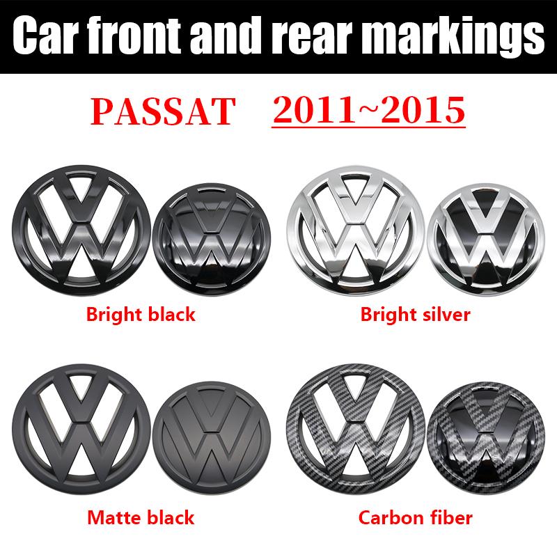 W1481Pc 140mm Car Logo Front Bonnet Hood 100mm Rear Tail Trunk Emblem For Volkswagen Passat 2011 2012 2013 2014 2015 Auto Accessorie