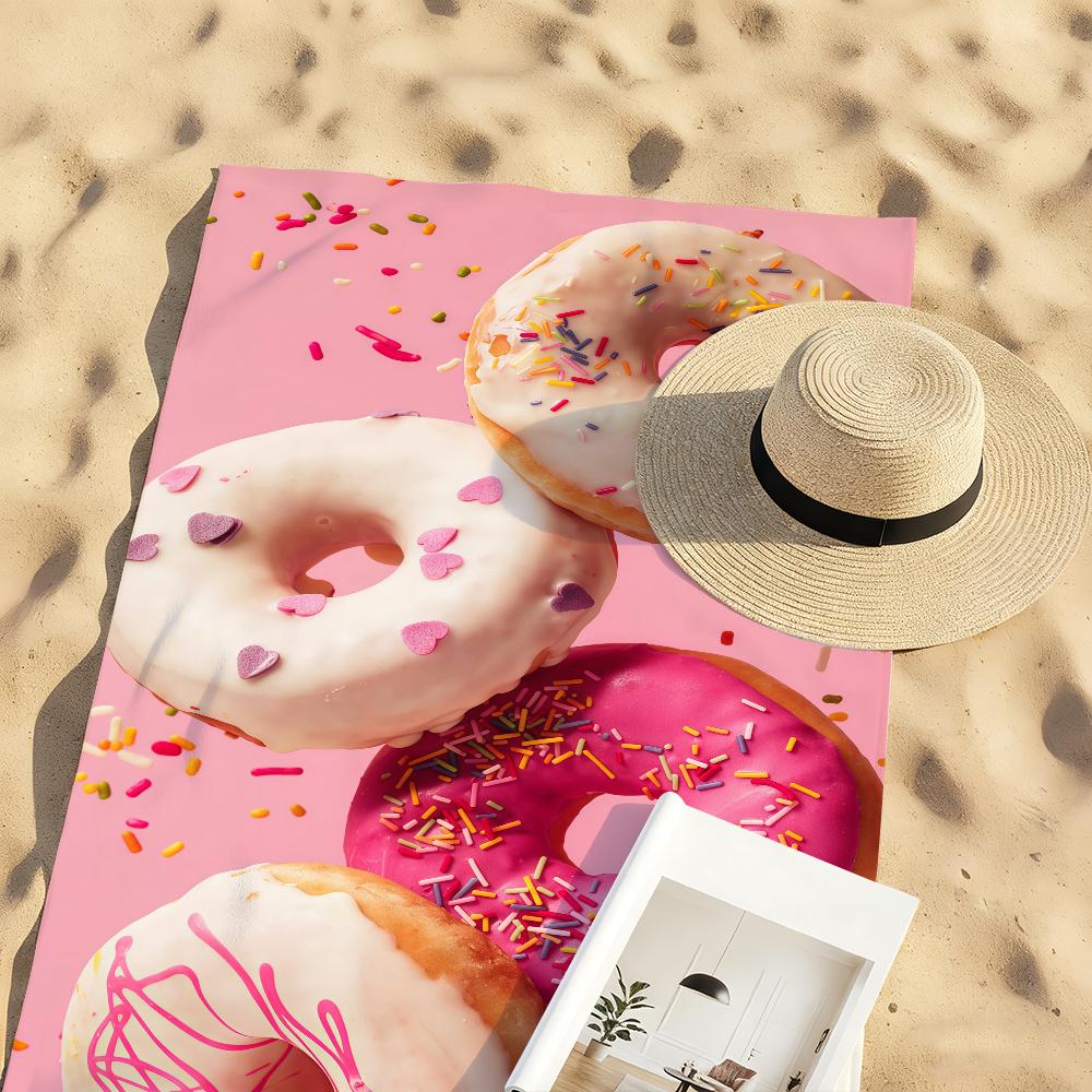 Pink Donut Towel Quick Drying Beach Towels Are Suitable For Swimming Pools Camping Yoga And The Gym