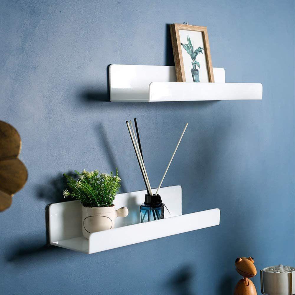 2pcs 12 Inch Acrylic Display Shelf White Plant Display Rack Wall Mounted Plant Shelf Indoor Use