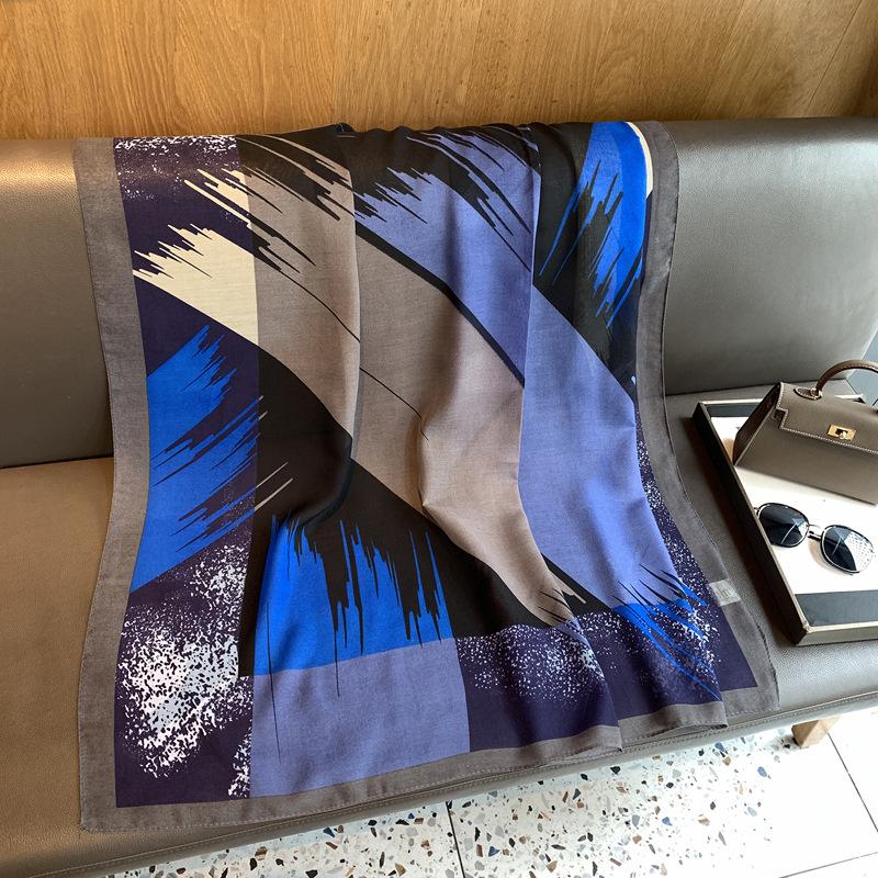 Vintage French Style Large Square Neck Scarf For Women All Match Lightweight Fashion Scarf