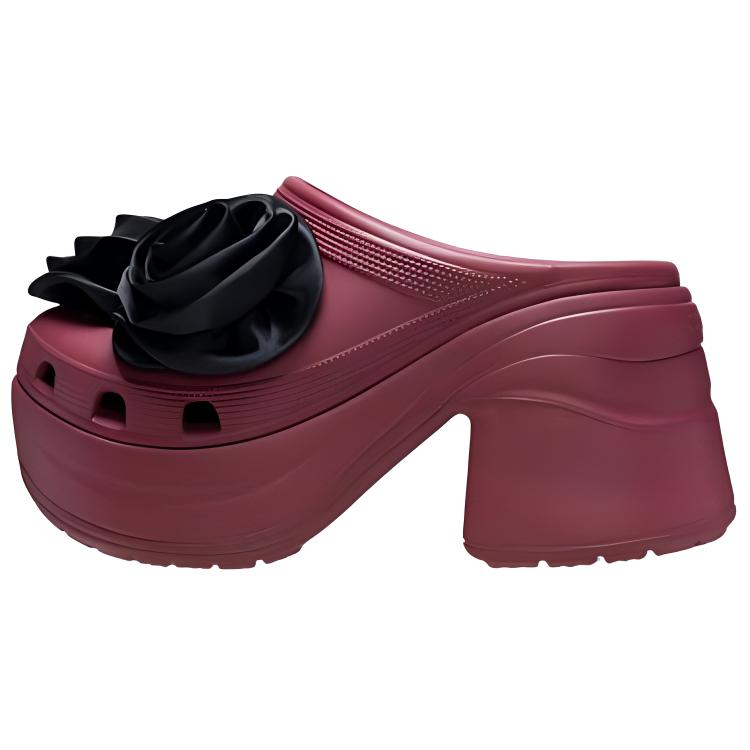 Crocs Модные туфли на толстом каблуке 9 см женские черные красные