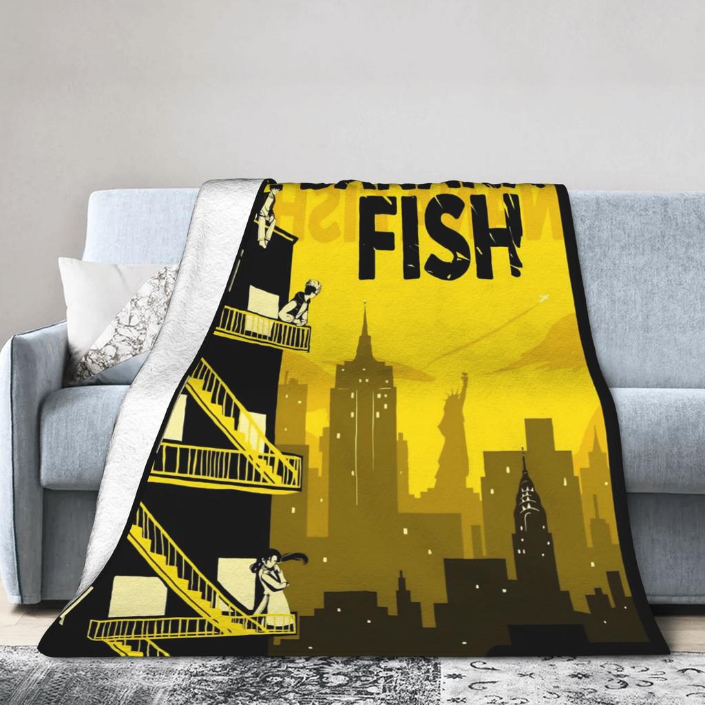 Banana Fish Anime Throw Blanket for Couch  Soft Fuzzy Plush Blanket 50x60 Inch Multiple Sizes Bedspreads for All Seasons
