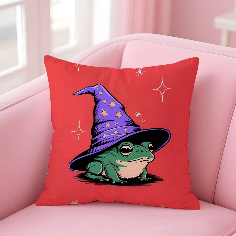 Аниме W-Wizard F-frog Наволочка Подушка Анти-пылевой клещ Подушка Невидимая молния Шелковистый короткий плюш Чехол для диванной подушки