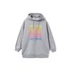 Цветной принт с буквами флисовая теплая свободная толстовка с капюшоном женские толстовки серые AWDRD48-4
