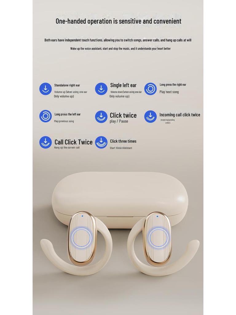 Беспроводная Bluetooth-гарнитура Cloud Sense OWS 2024 года: Шумоподавление, Открытое ухо, Звук HIFI, Высокое качество звука