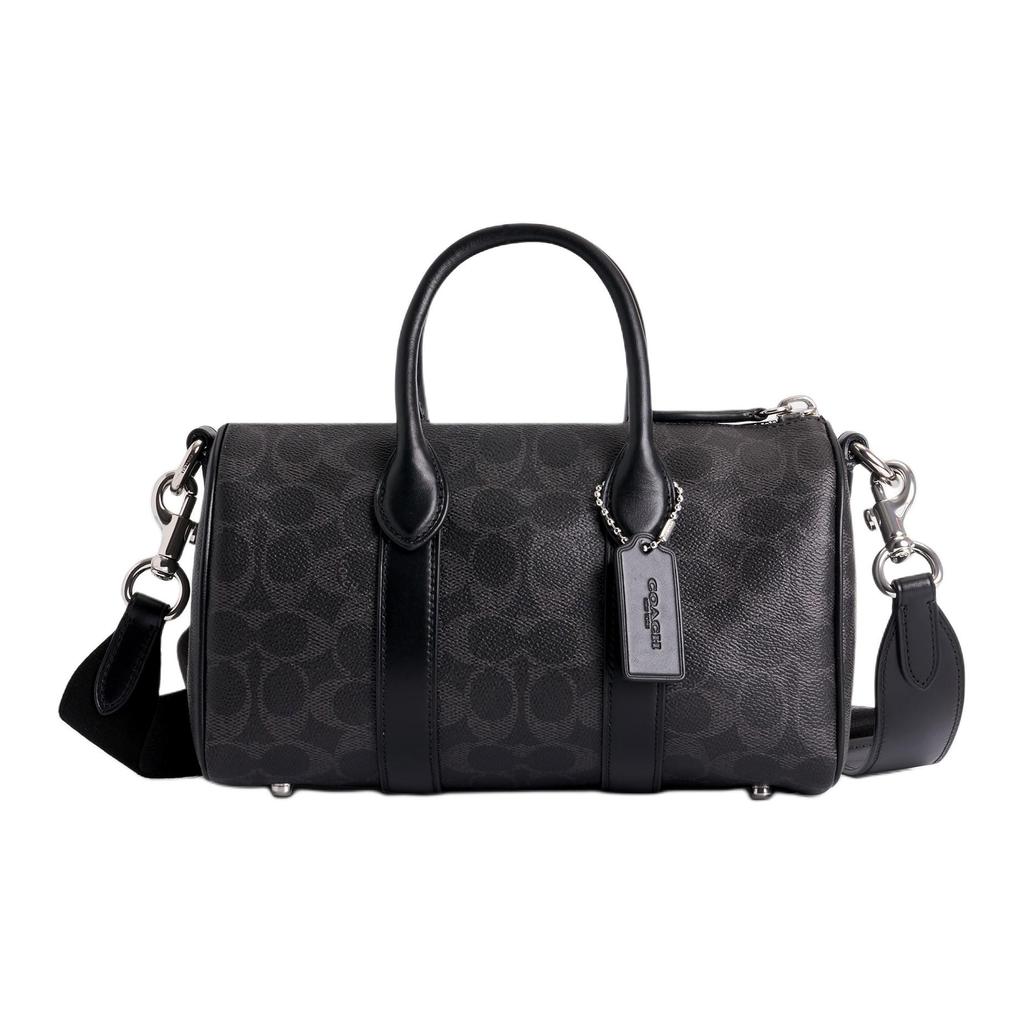 COACH Artificial Leather Bowling Bag, Shoulder Bag, Crossbody Bag, Handbag Medium Unisex Black CCF49-OY2