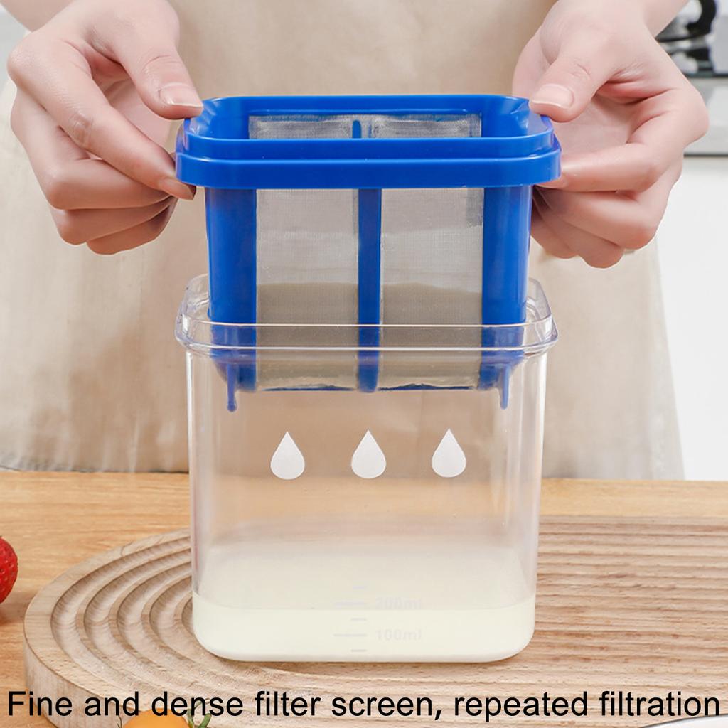 Фильтр для йогурта Греческий йогуртовый фильтр с мелкой сеткой Фильтр для йогурта с крышкой Многоразовый сепаратор сыворотки для сыра и йогурта Портативный йогуртовый парфе