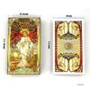10.3*6cm Golden Art Nouveau Tarot Deck 78 Cards with Guidebook Cards Occult Divination Book Sets for Beginners Classic Art Nouveau Style