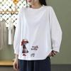 Spring and Autumn Round Neck Cotton Nine-point Sleeve T-shirt Women's Korean Style Solid Color Loose Top T-shirt