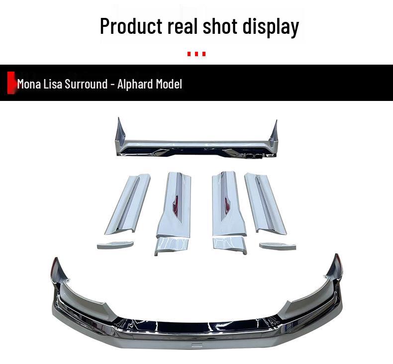 2024 Alphard Vellfire 40 Series Mona Lisa Style Body Kits: White/Black Painted Exterior Parts