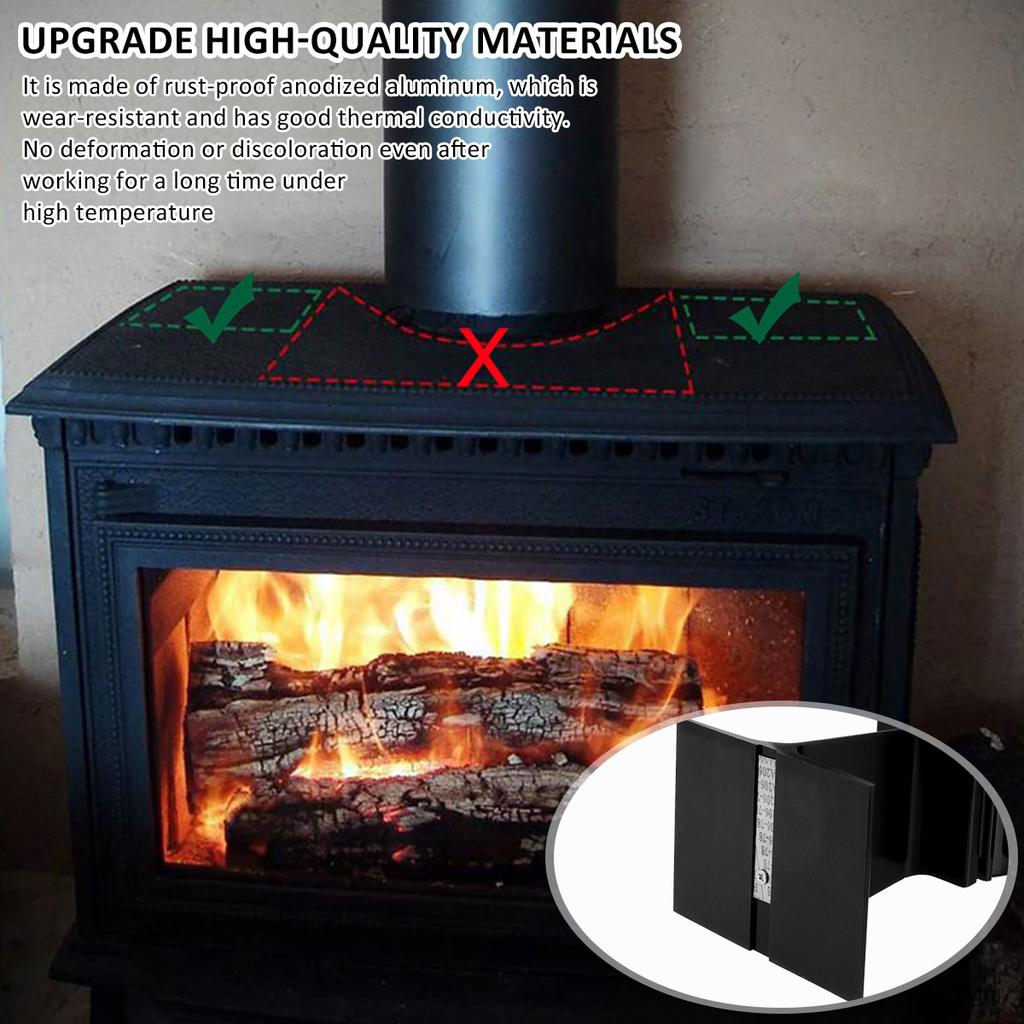 5-лопастной вентилятор для печи, бесшумный вентилятор для камина с тепловым приводом, эффективный вентилятор для циркуляции теплого воздуха для камина на дровах