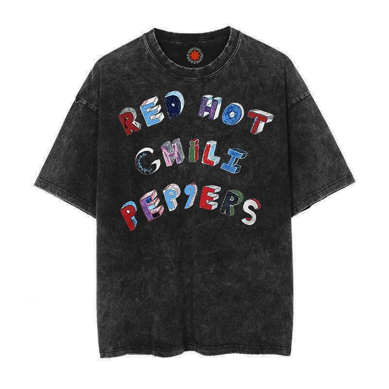 Винтажная хлопковая футболка оверсайз Red Hot Chili Peppers для мужчин и женщин