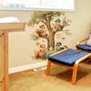 Decorative Wall Stickers for The Children's Room of The Squirrel Family Holding A Tea Party Under The Cartoon Tree