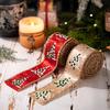5M Christmas Ribbon Diy Christmas Tree Decoration Wreath Decoration Christmas Tree Snowflakes Snowman Pattern Xmas Holiday Decor