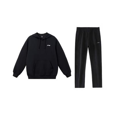 Li-Ning Минималистичный однотонный свободный удобный классический универсальный худи-пуловер, повседневный спортивный костюм, унисекс, YWDV383-1+AKLU881-1