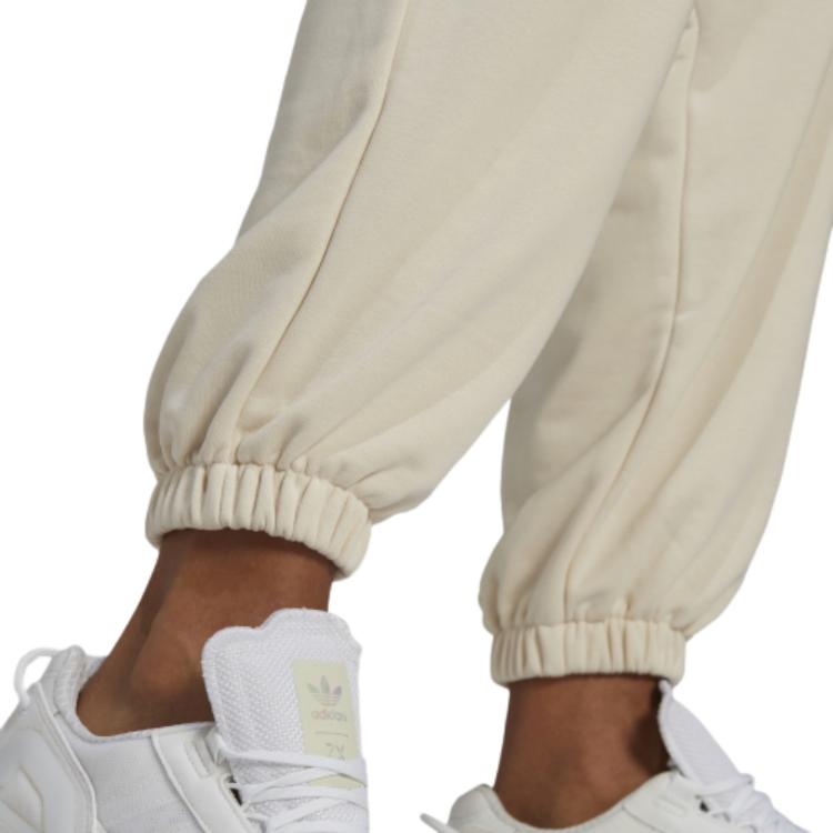 adidas Штаны Originals Trefoil Однотонные с логотипом Джоггеры с манжетами Женские Низ Желтый Белый HU1623