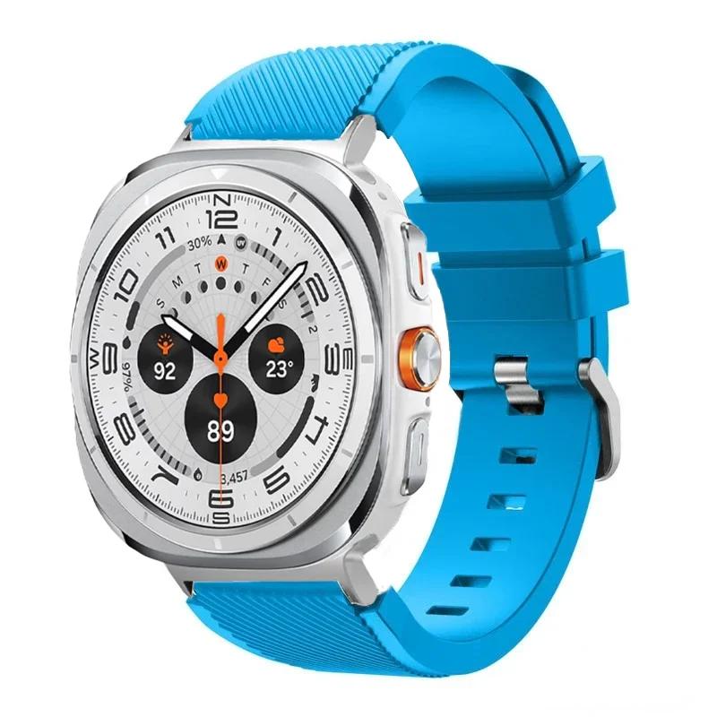 Силиконовый ремешок для Samsung Galaxy Watch Ultra 2026 47 мм, с текстурой в полоску, сменный ремешок для Samsung Watch 8/8 Classic, аксессуар