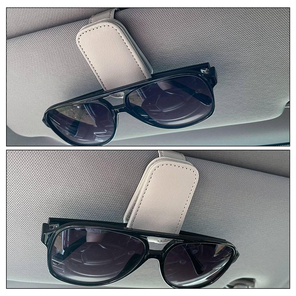 RosewineC Кожаный держатель для солнцезащитных очков на автомобильный козырек, магнитный кожаный зажим для очков и билетов, вешалка для очков, аксессуары для автомобильного козырька, 2 шт.