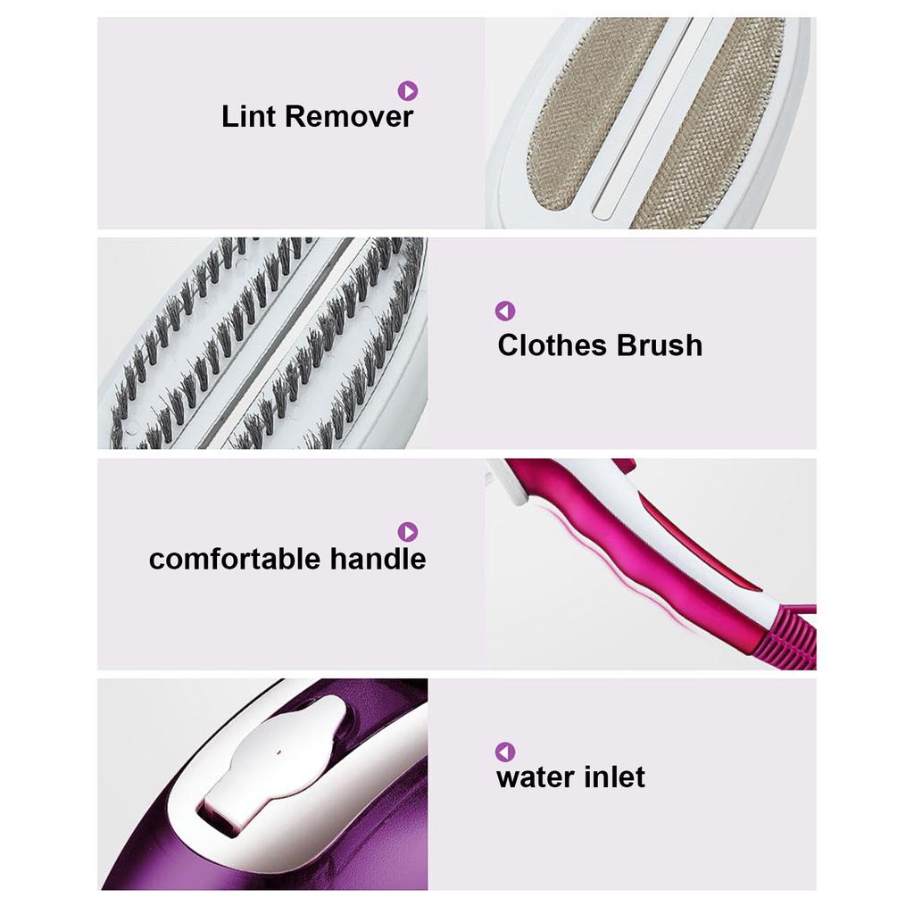 Handheld Steamer for Clothes, Hanging/Flat Garment Steamer and Portable Steam Iron with 2 Removable