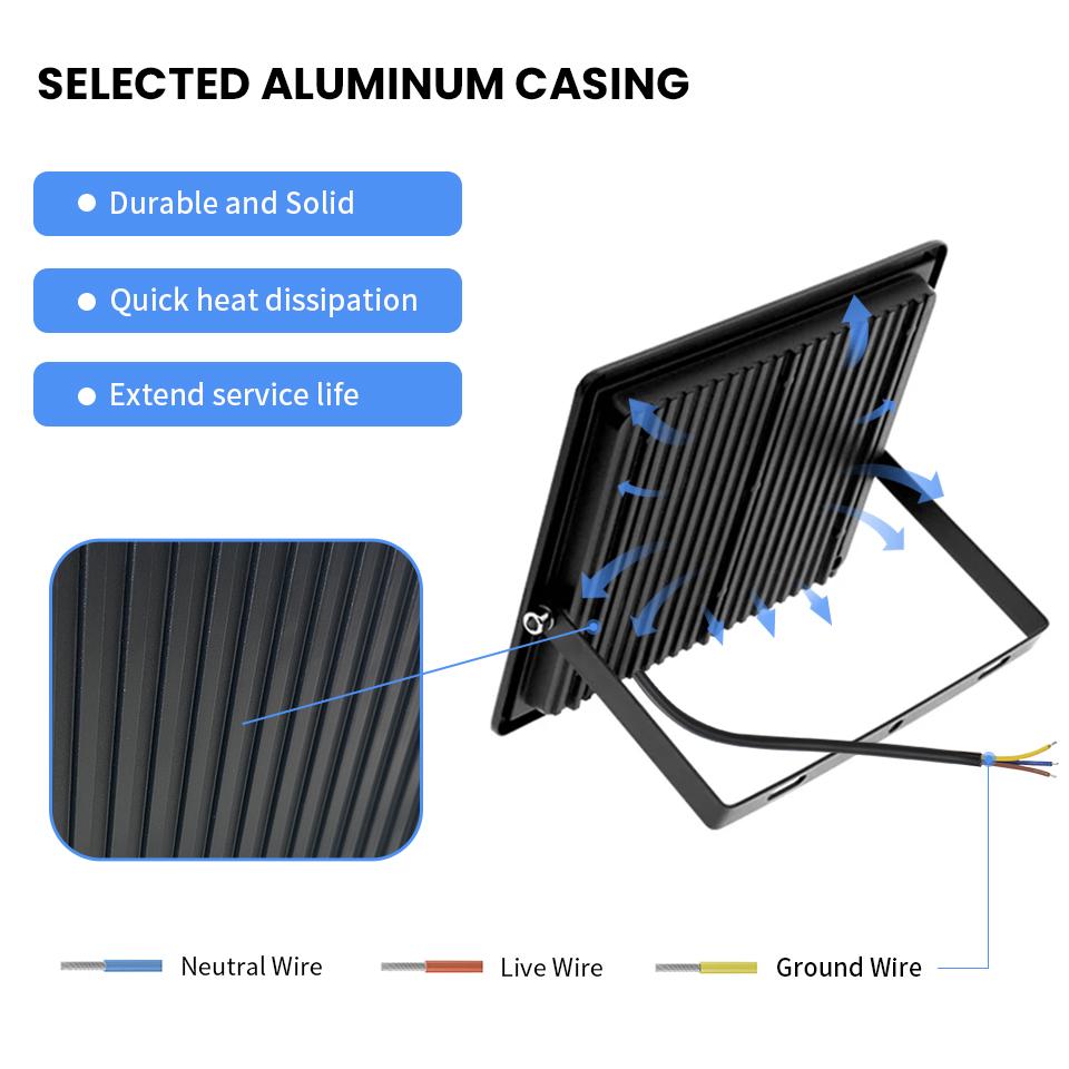 LED Floodlight 10W 20W 30W 50W 100W 150W 200W 300WWaterproof Outdoor Projector Exterior Spotlight For Garden Street Garage Light