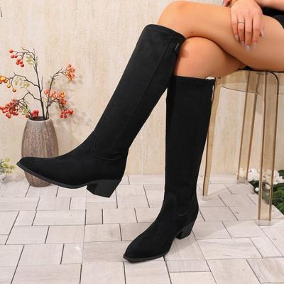 Обувь больших размеров, Сапоги до колена, Высокие сапоги на толстом каблуке