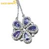 Pendant for Women 925 Sterling Silver 3*5MM Tanzanite Pendant Necklace Wedding Party Fine Jewelry Gifts