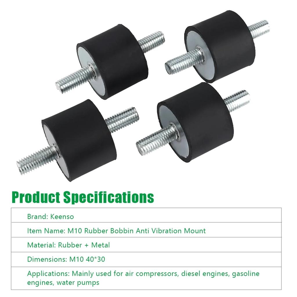 M10 40*30 Rubber Mount Damper Threaded Damper Shocks Struts Damper Air Compressor Pump Anti Vibration Rubber Mount Shock Damper