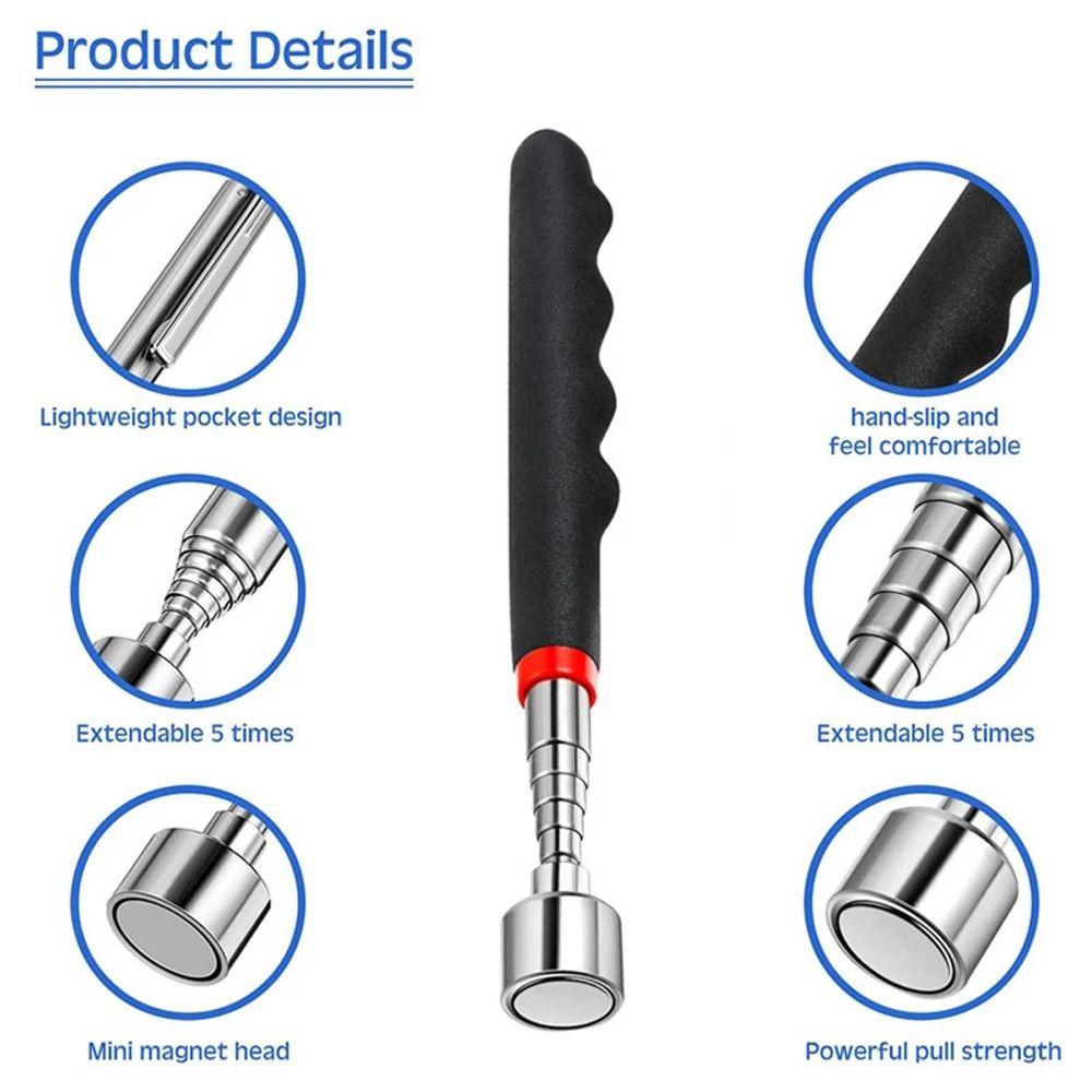 Выдвижная телескопическая магнитная ручка, регулируемый стержень для захвата, магнитный инструмент для захвата, всасывающие железные стержни