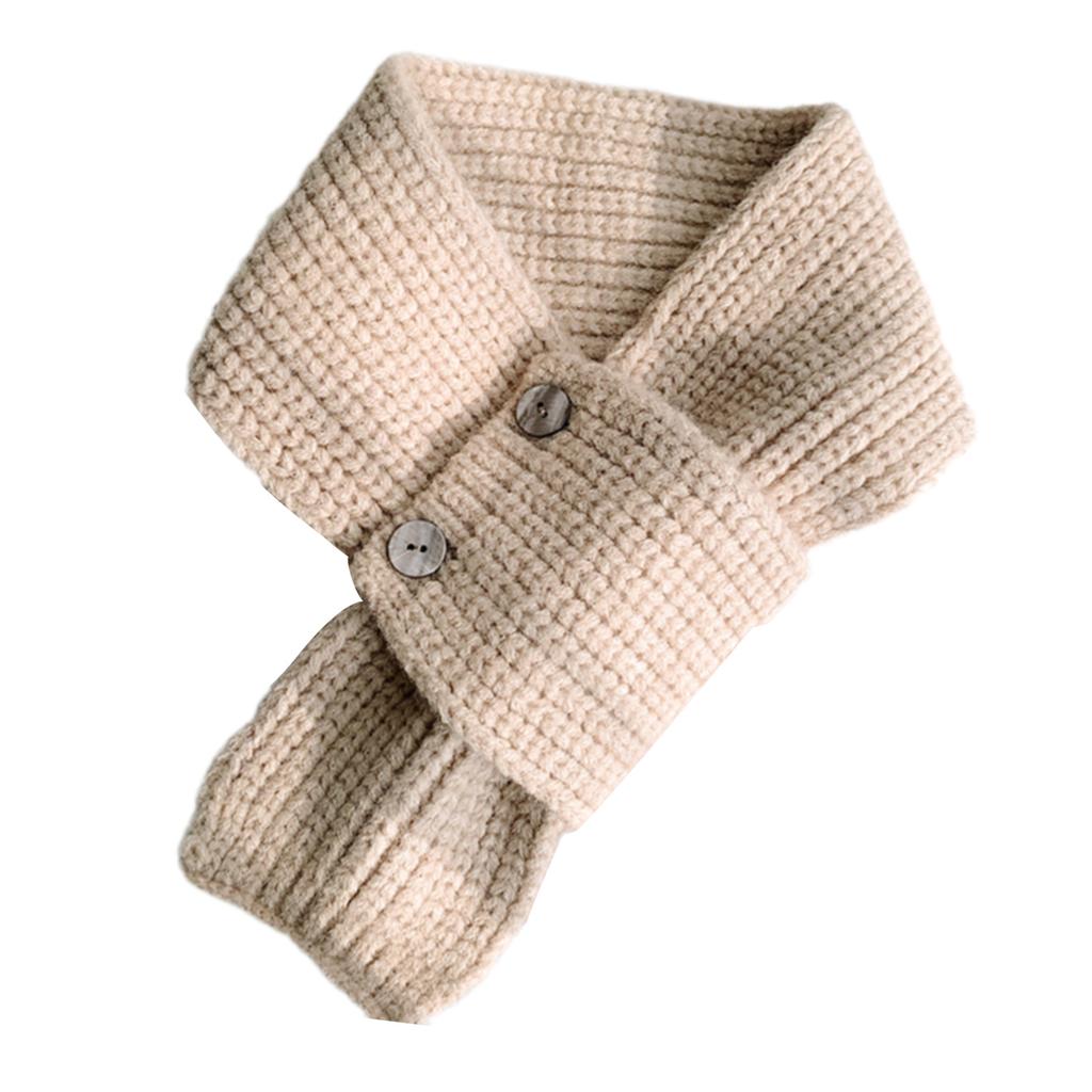 Elegant Knitted Scarf with Functional Buttons for Daily Wear Fashion Crossed Neck Warmer Wrap Scarf for Women Windproof