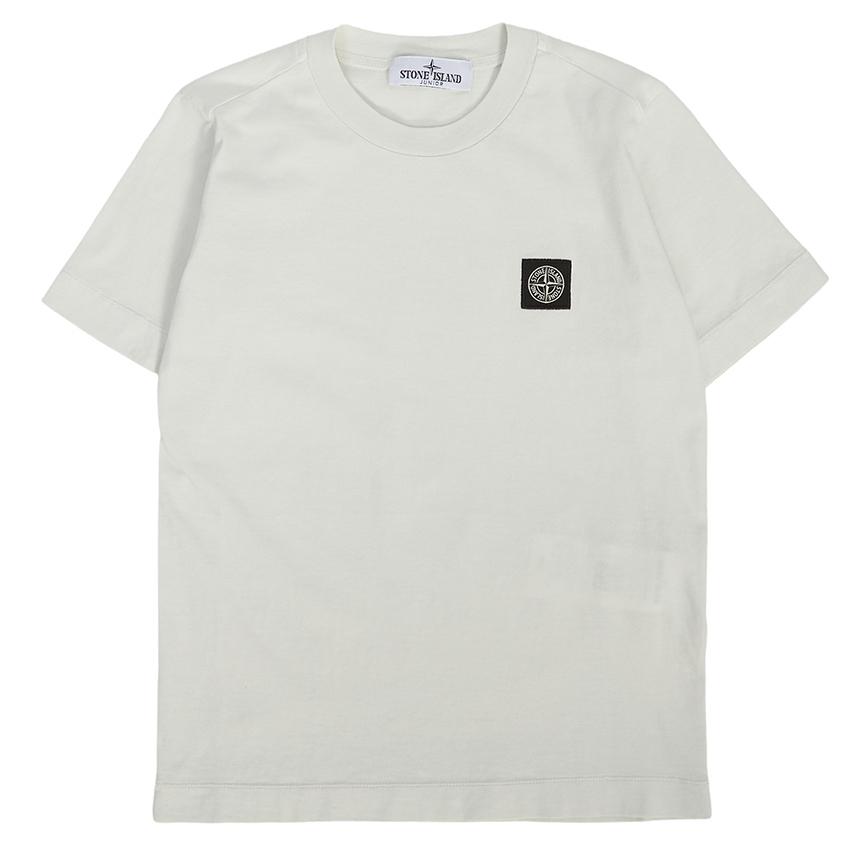 Stone Island Logo Fitted Printed Crew Neck T-Shirt Kids tops White 781620147-V0061