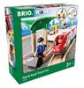 BRIO WORLD Rail & Road Travel Set [33-Piece Set] for Ages 3+ (Wooden Train with Rails) 33209