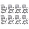 Day and Night - Day and Night Folding Garden Chairs 8 Units and Cushions Solid Acacia Wood