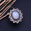 Rainbow Moonstone Handmade 925 Sterling Silver Ring Size 6.25 J6h49