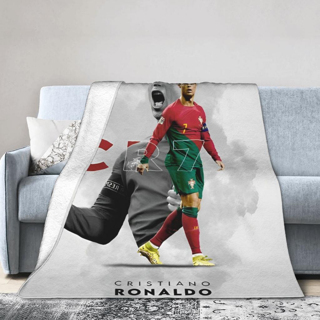 Плед CR7 Роналду Шерстяной Забавный Теплый Пледы для Декора Домашнего Текстиля