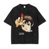 Аниме S-Serial Experiments Lain Футболки Оверсайз Винтажные Стиранные Ивакура Лэйн Футболка Ретро Харадзюку Топы Футболки Мужские 100% Хлопок
