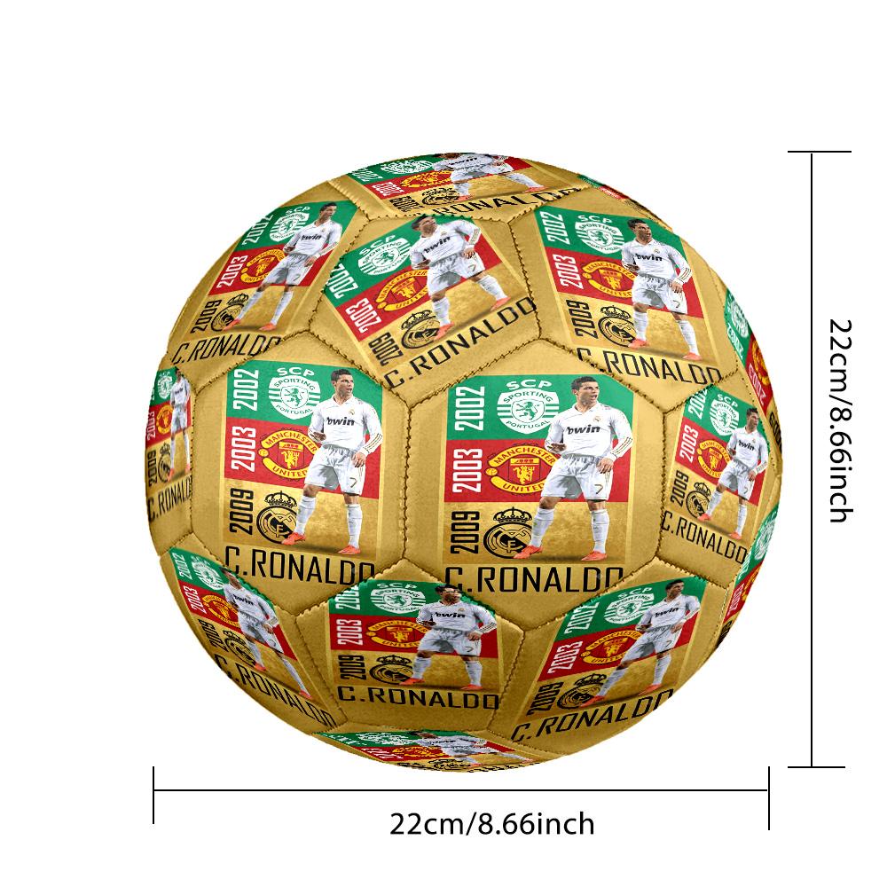 Ronaldo's Legacy Soccer Size 5 Football Machine-Stitched Indoor/Outdoor Universal Football Soccer Accessory Perfect Gift for Friends & Family