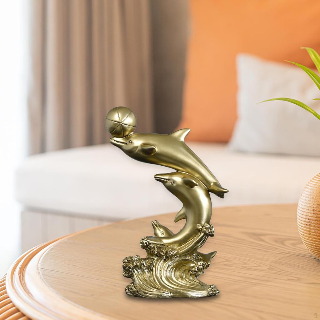 Статуэтка дельфина, декоративная статуэтка, современное коллекционное настольное украшение, скульптура морского животного для
