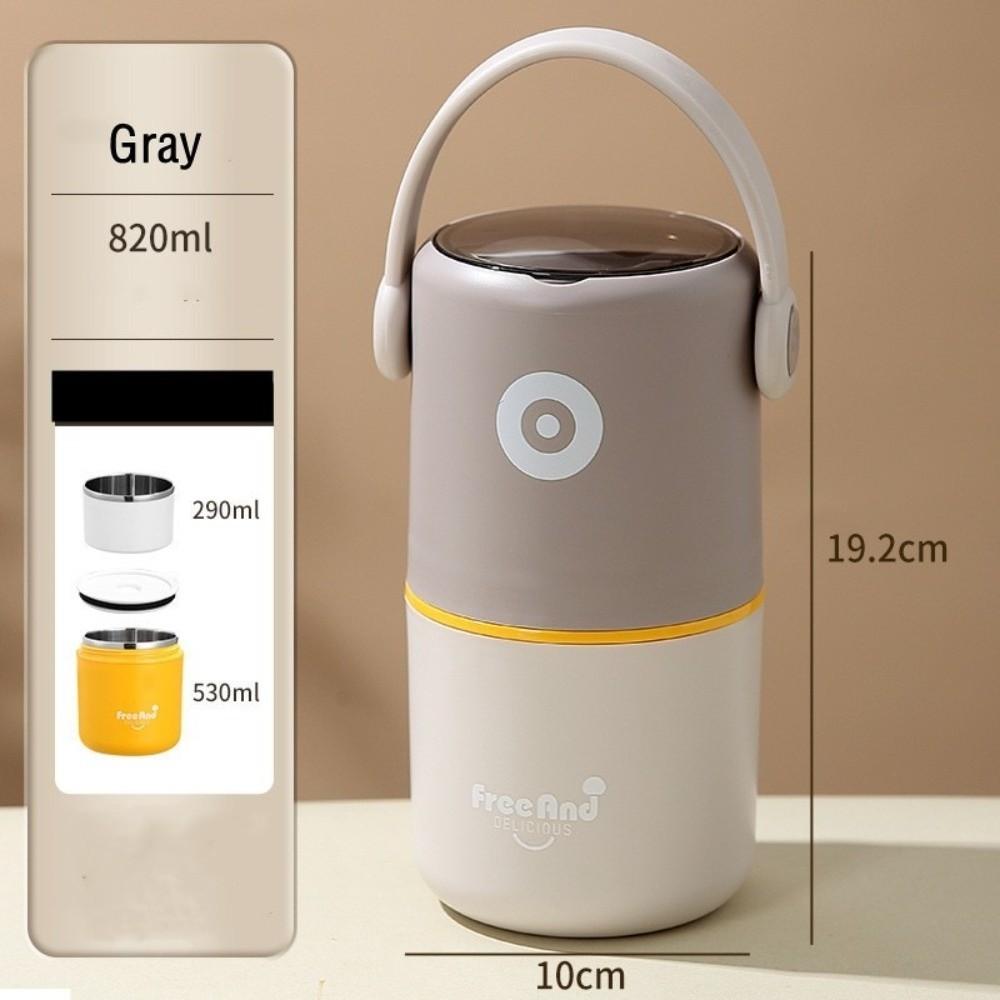 Двухслойный термо ланч-бокс из нержавеющей стали, контейнер для еды и супа, изотермический бокс для офиса и школы