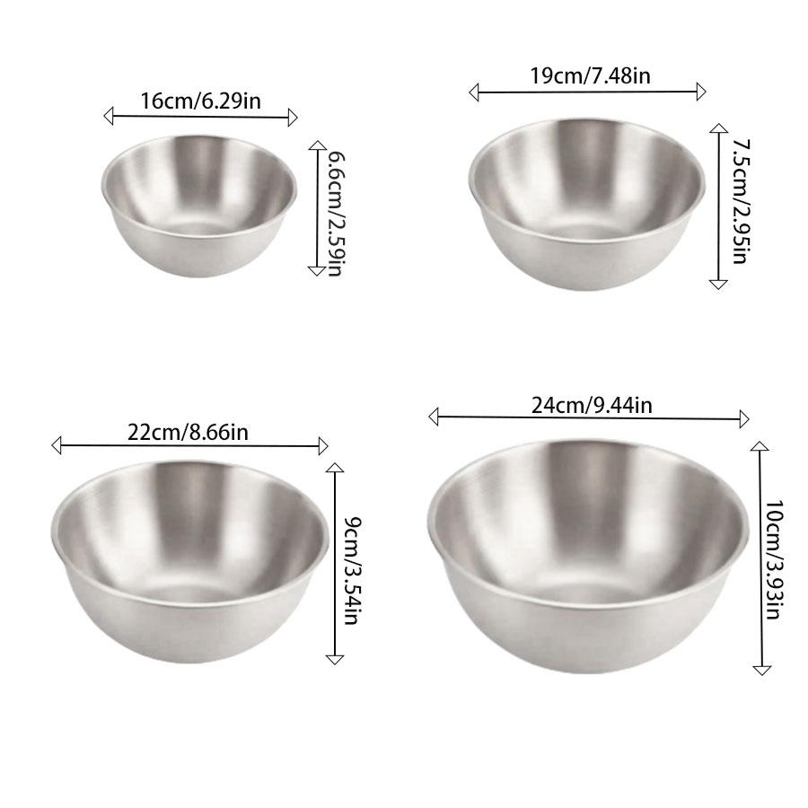 17-25cm Stainless Steel Gold And Silver Salad Bowl Rice Noodles Lamian Noodles Bowl Kitchen Tableware Food Container