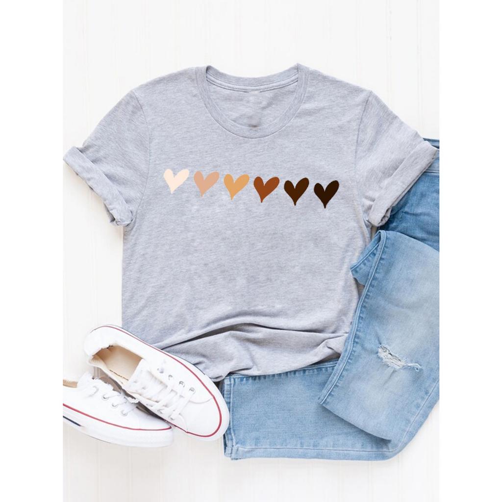 Women's Fashion Short-sleeved Casual T-shirt Clothes Summer  Clothing Ladies Print Graphic Tops