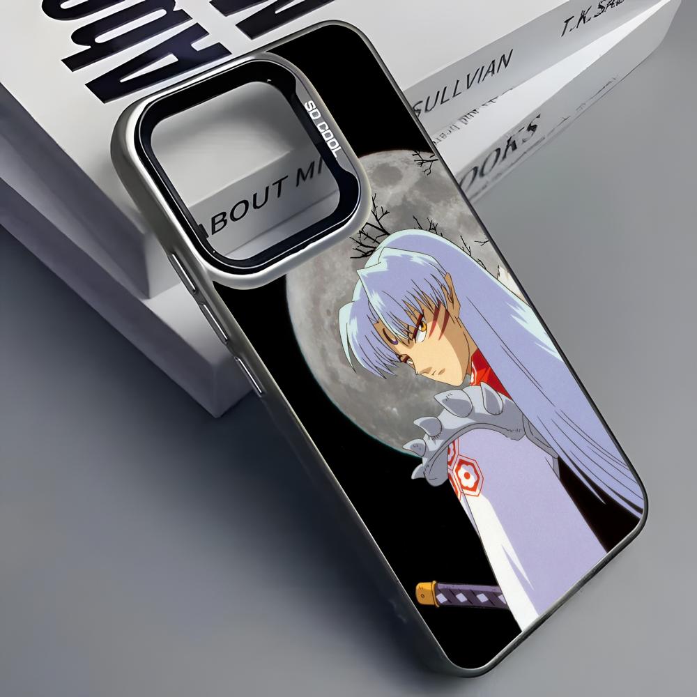 I-Inuyasha S-Sesshomaru Phone Case For iPhone 16 15 14 13 12 11 Pro Max Grey Black Matte Laser Metallic Aurora Funda