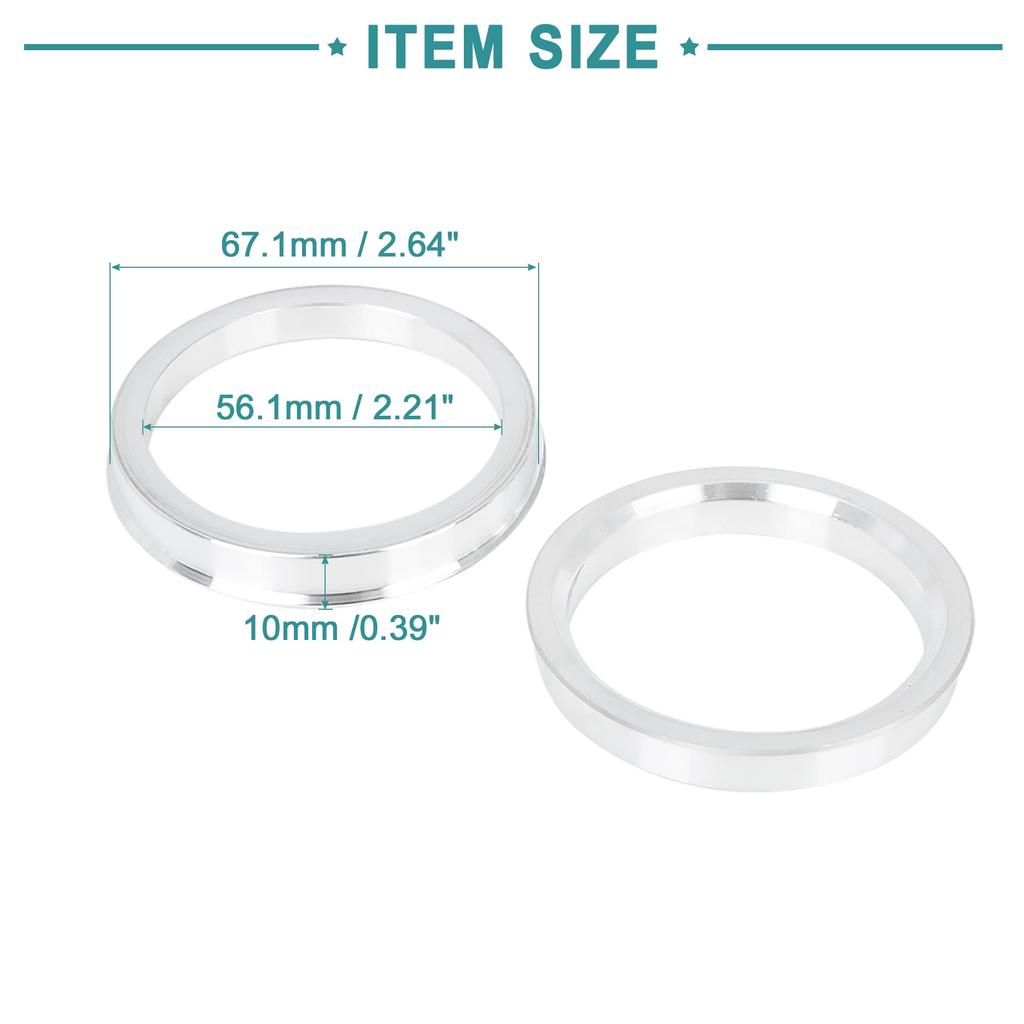 ACROPIX автомобильная ступица центральное кольцо отверстие колеса универсальная проставка 67.1-56.1 мм серебристый тон 4 шт.