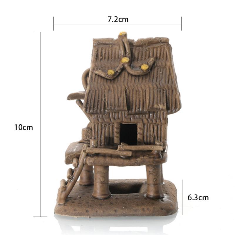 Аквариумные микро-ландшафтные украшения, керамический дом, соломенная хижина, бамбуковое здание, украшение для аквариума
