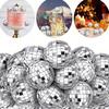 10pcs Christmas Mini Mirror Disco Ball Stage Light Reflective Rotating Bright Silver Glass Ball Wedding Party Cake Home Decor