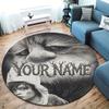 Wild Kingdom Custom Name Round Area Rug Carpet Rug For Living Room Bedroom Sofa Playroom Decor Nonslip Floor Mat