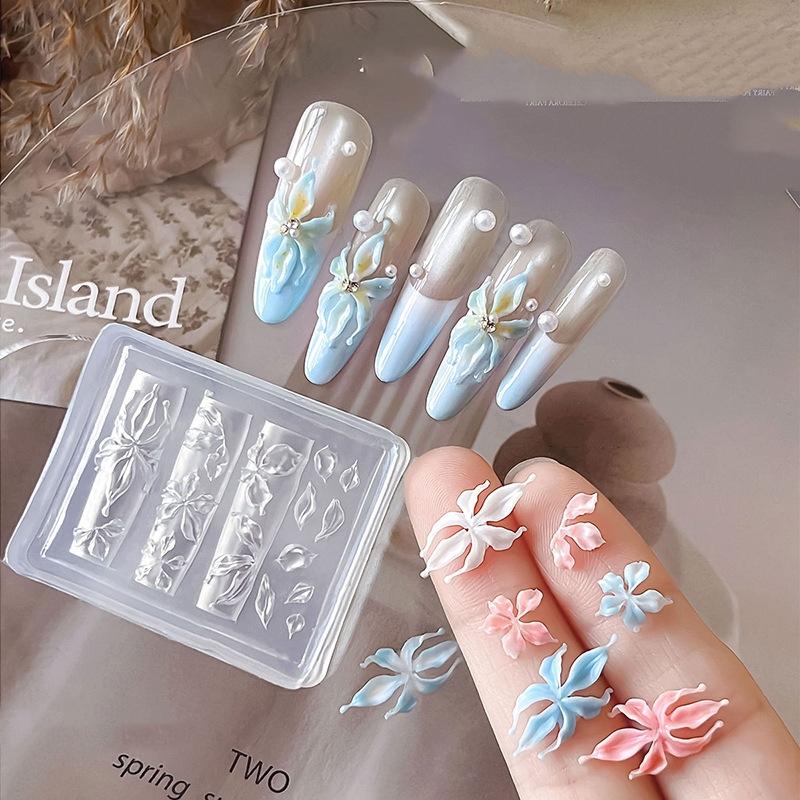 3D Silicone Flower Nail Mold Reusable Petal Template DIY Nail Art Decorations Manicure Tool