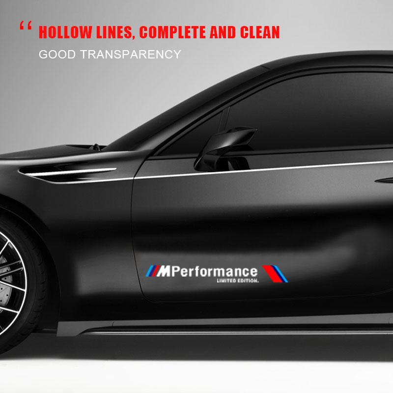 2pcs Car 3D Stickers Auto Side Body Sports Sticker Decals Car Accessories For BMW M E34 E36 E60 E90 E46 E39 E70 F10 F20 F30 X5 X6 X1 M3 M5 M6 E71 F01